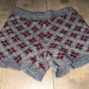 Zara Gray and Burgundy Knit Sweater Shirts Size L